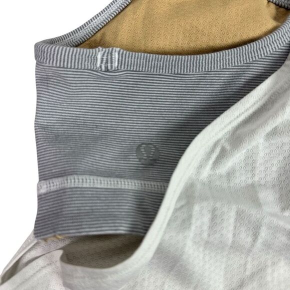 Lululemon Athletica No Limit Tank with built in bra size 6 White Gray - Picture 5 of 8